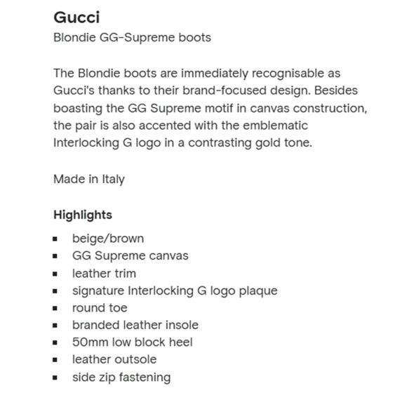 Gucci Blondie Interlocking GG Supreme US 6.5 Bootie Brown Canvas Boots NIB - Picture 12 of 12